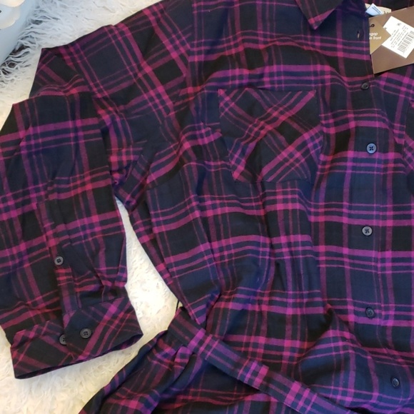 Navy/pink Button Front Shirt Dress - Picture 6 of 8